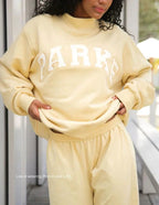 Annabelle | Women's Oversized Varsity Sweatshirt, Chenille Lettering Crewneck Jumper | Animated Apparel