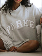 Annabelle | Women's Oversized Varsity Sweatshirt, Chenille Lettering Crewneck Jumper | Animated Apparel