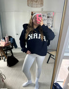 Annabelle | Women's Oversized Varsity Sweatshirt, Chenille Lettering Crewneck Jumper | Animated Apparel