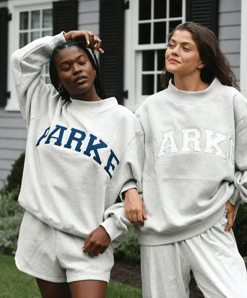Annabelle | Women's Oversized Varsity Sweatshirt, Chenille Lettering Crewneck Jumper | Animated Apparel