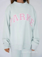 Annabelle | Women's Oversized Varsity Sweatshirt, Chenille Lettering Crewneck Jumper | Animated Apparel