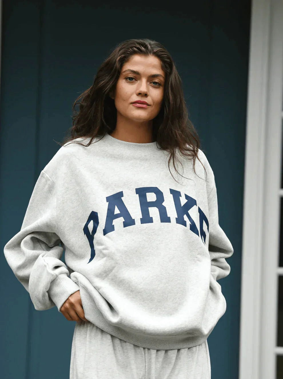 Annabelle | Women's Oversized Varsity Sweatshirt, Chenille Lettering Crewneck Jumper | Animated Apparel