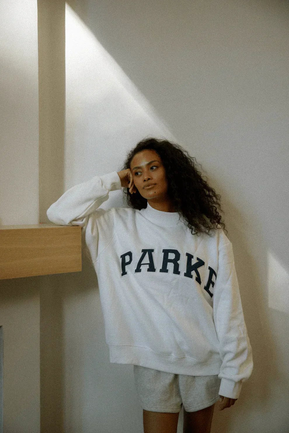Annabelle | Women's Oversized Varsity Sweatshirt, Chenille Lettering Crewneck Jumper | Animated Apparel