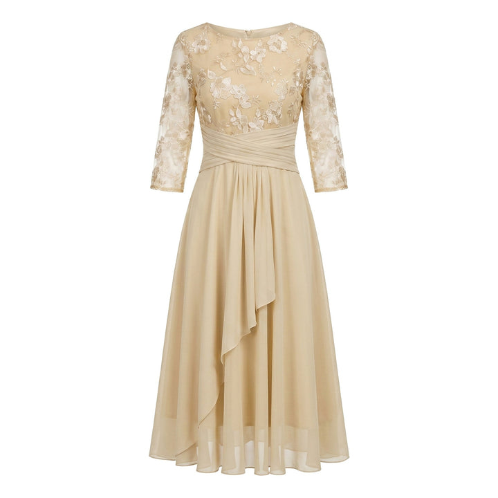 Annalise | Women's Floral Lace Chiffon Midi Dress - image 5
