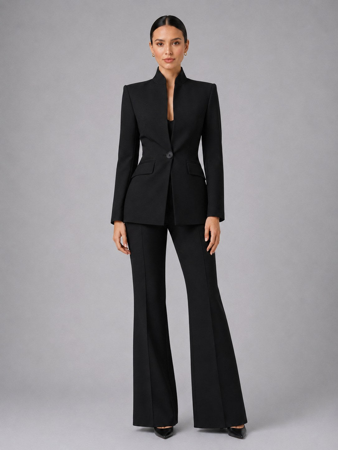 Annie | Women's Tailored Blazer & Trouser Suit Set, Smart Two-Piece Suit | Animated Apparel | Black