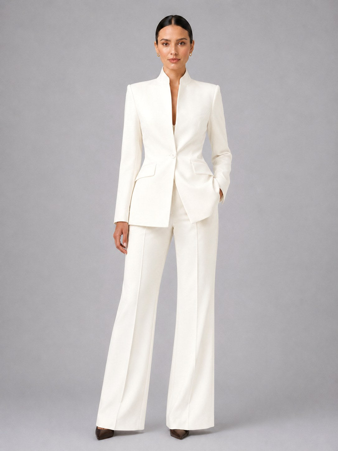 Annie | Women's Tailored Blazer & Trouser Suit Set, Smart Two-Piece Suit | Animated Apparel | Navy