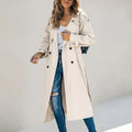 Anouk | Women's Long Trench Coat, Classic Double-Breasted Coat | Animated Apparel