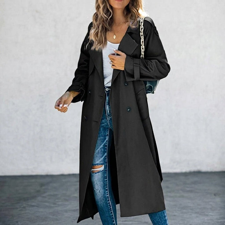 Anouk | Women's Long Trench Coat, Classic Double-Breasted Coat | Animated Apparel