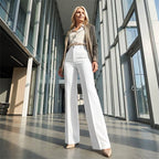 Antonina | Women's High-Waisted Wide-Leg Trousers, Smart Tailored Trousers | Animated Apparel