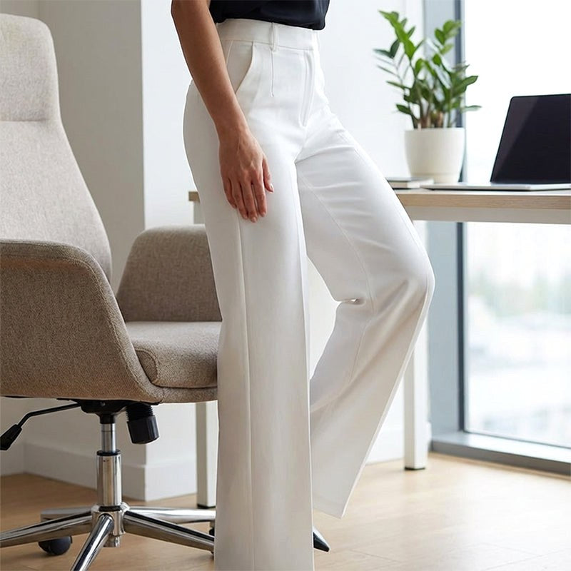 Antonina | Women's High-Waisted Wide-Leg Trousers, Smart Tailored Trousers | Animated Apparel