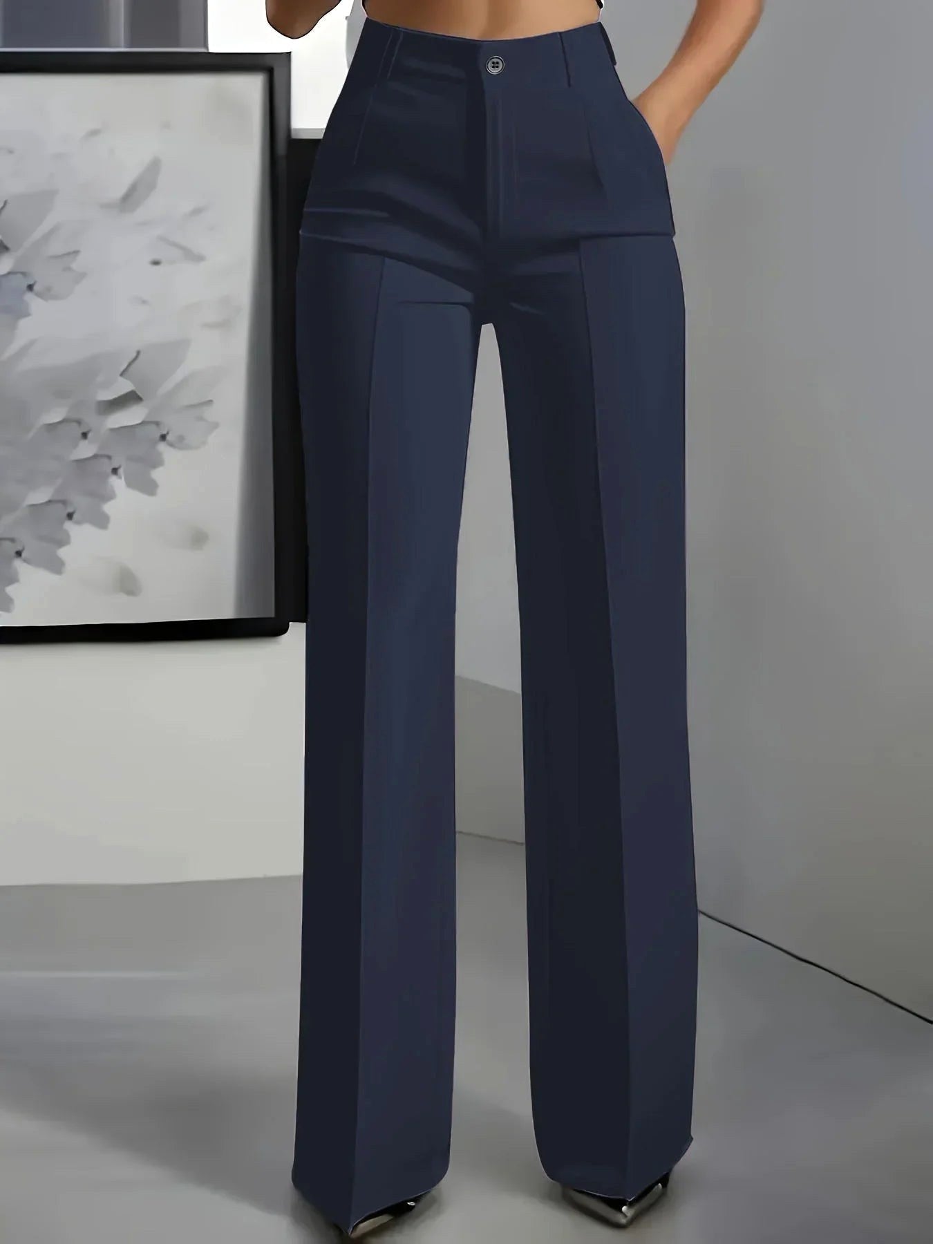 Antonina | Women's High-Waisted Wide-Leg Trousers, Smart Tailored Trousers | Animated Apparel