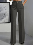 Antonina | Women's High-Waisted Wide-Leg Trousers, Smart Tailored Trousers | Animated Apparel