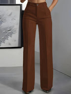 Antonina | Women's High-Waisted Wide-Leg Trousers, Smart Tailored Trousers | Animated Apparel