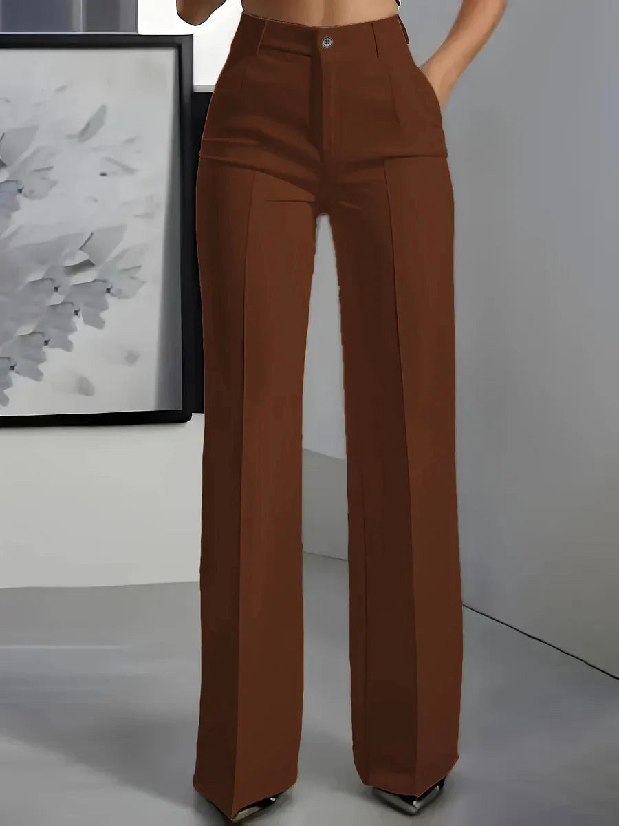 Antonina | Women's High-Waisted Wide-Leg Trousers, Smart Tailored Trousers | Animated Apparel