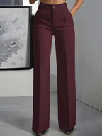 Antonina | Women's High-Waisted Wide-Leg Trousers, Smart Tailored Trousers | Animated Apparel