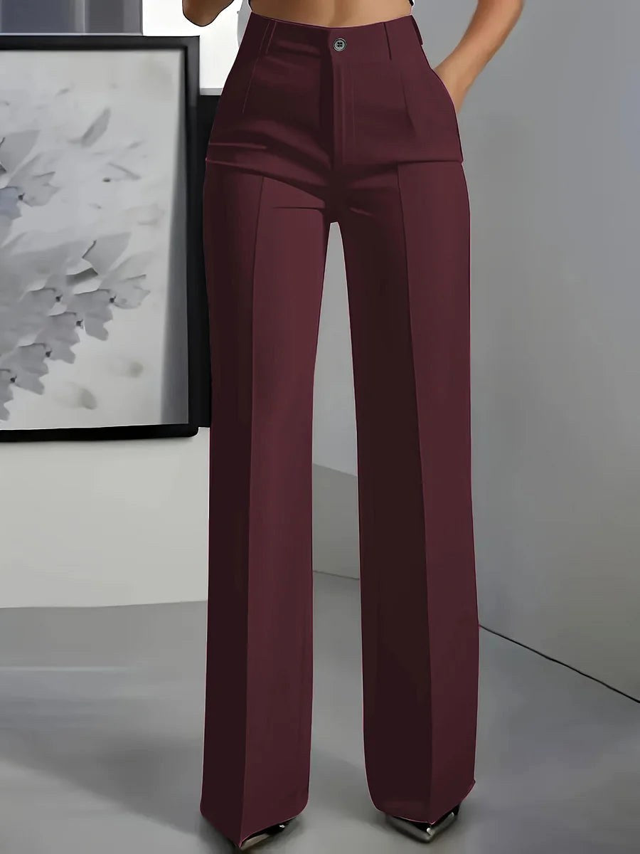 Antonina | Women's High-Waisted Wide-Leg Trousers, Smart Tailored Trousers | Animated Apparel
