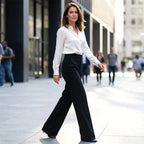 Antonina | Women's High-Waisted Wide-Leg Trousers, Smart Tailored Trousers | Animated Apparel