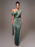 Arabella | Women's Asymmetrical One-Shoulder Statement Dress - image 4