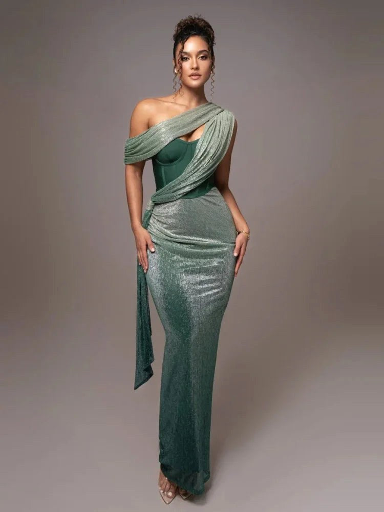 Arabella | Women's Asymmetrical One-Shoulder Statement Dress - image 4