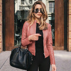 Arabella | Women's Tailored Leather Jacket with Zip Fastening, Classic Leather Jacket | Animated Apparel | Lichtroze