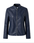 Arabella | Women's Tailored Leather Jacket with Zip Fastening, Classic Leather Jacket | Animated Apparel