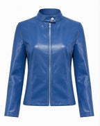 Arabella | Women's Tailored Leather Jacket with Zip Fastening, Classic Leather Jacket | Animated Apparel