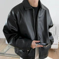 Archie | Men's Oversized Leather Bomber Jacket, Street Style Jacket | Animated Apparel