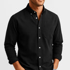 Henry | Men's Long-Sleeve Cotton Shirt, Classic Button-Up Shirt | Animated Apparel