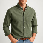 Henry | Men's Long-Sleeve Cotton Shirt, Classic Button-Up Shirt | Animated Apparel