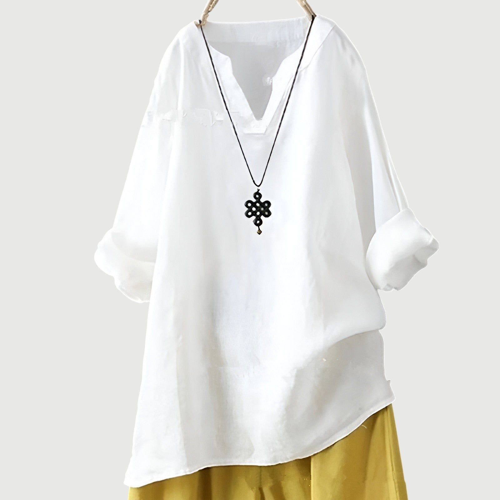 Ashley | Women's Airy Relaxed Short Sleeve Top - White