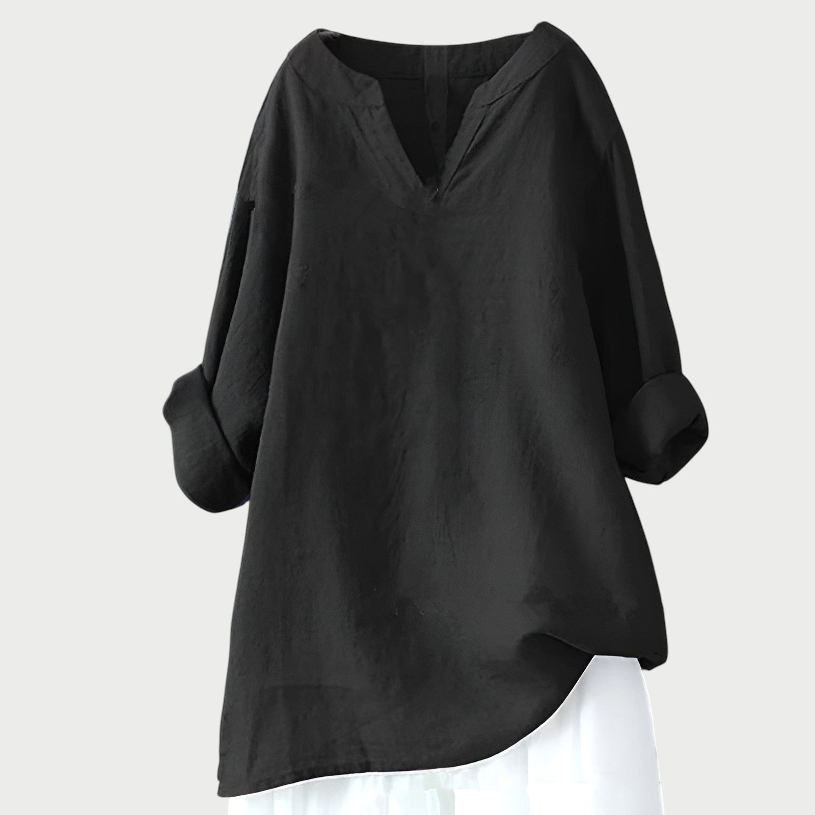 Ashley | Women's Airy Relaxed Short Sleeve Top - Black
