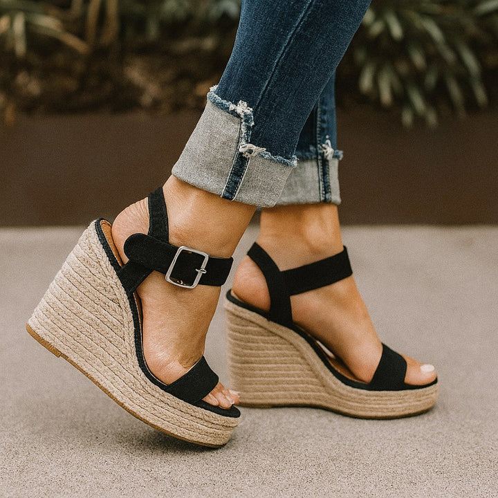 Aubrey | Women's Orthopedic Suede Espadrille Wedge Sandals - image 3