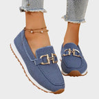 Aubrey | Women's Slip-On Loafer Sneakers, Woven Hybrid Trainers | Animated Apparel