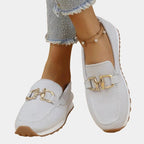 Aubrey | Women's Slip-On Loafer Sneakers, Woven Hybrid Trainers | Animated Apparel