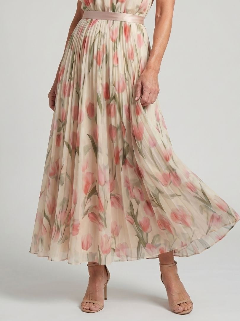 Aurelle | Women's Halter Neck Floral Midi Dress - image 5