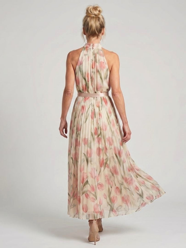 Aurelle | Women's Halter Neck Floral Midi Dress - image 6