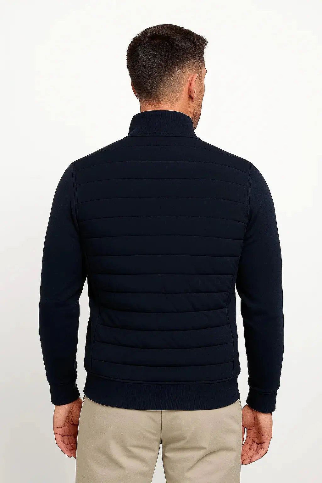 Austin | Men's Quilted Hybrid Jacket, Knitted Sleeves Autumn Jacket | Animated Apparel