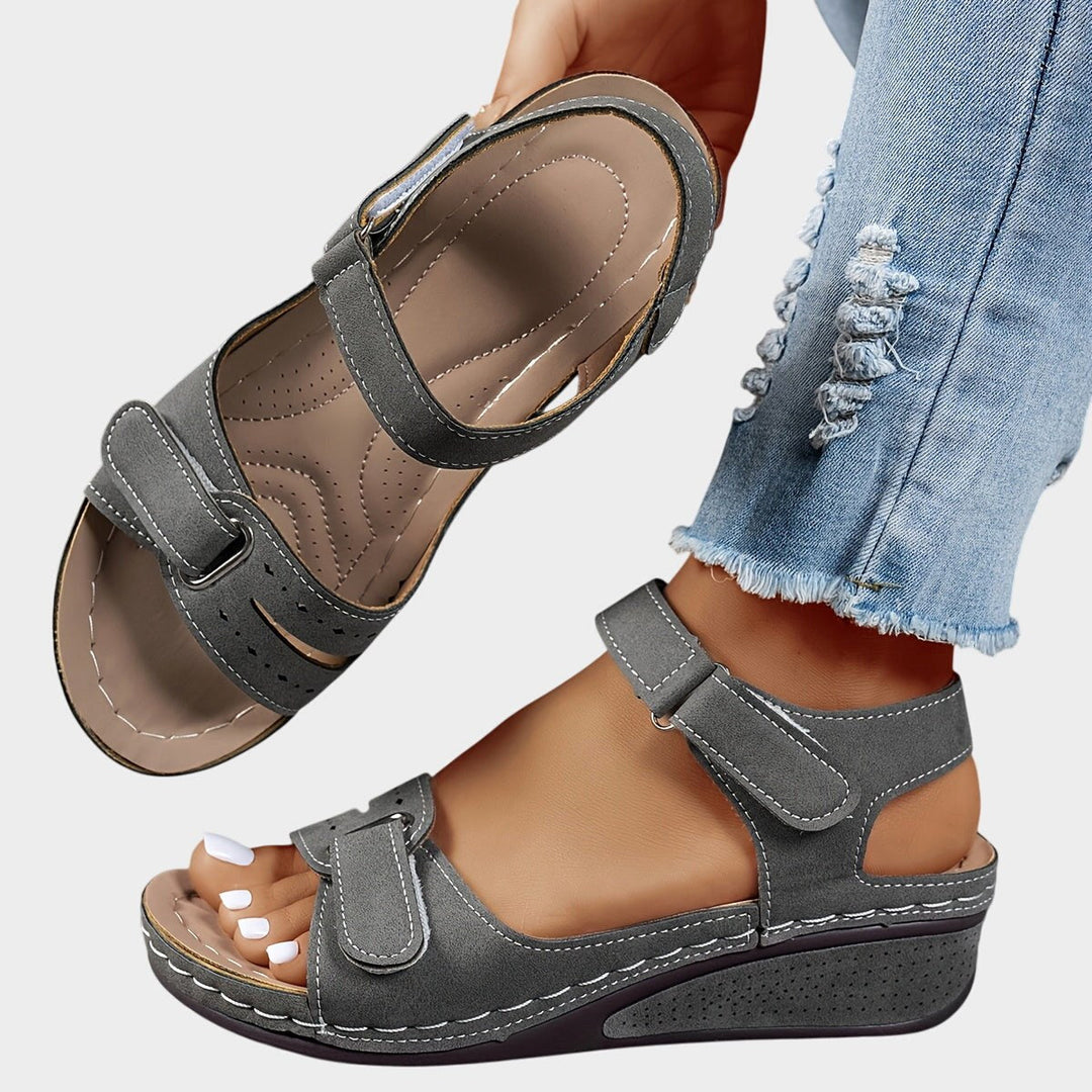 Ava | Women's Comfortable Flat Sandals - Gray