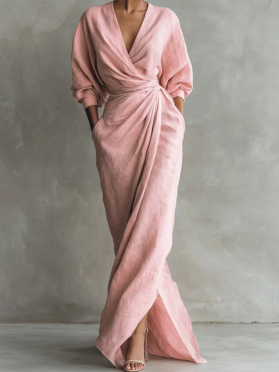 Avalyn | Women's Elegant Midi Dress - Pink