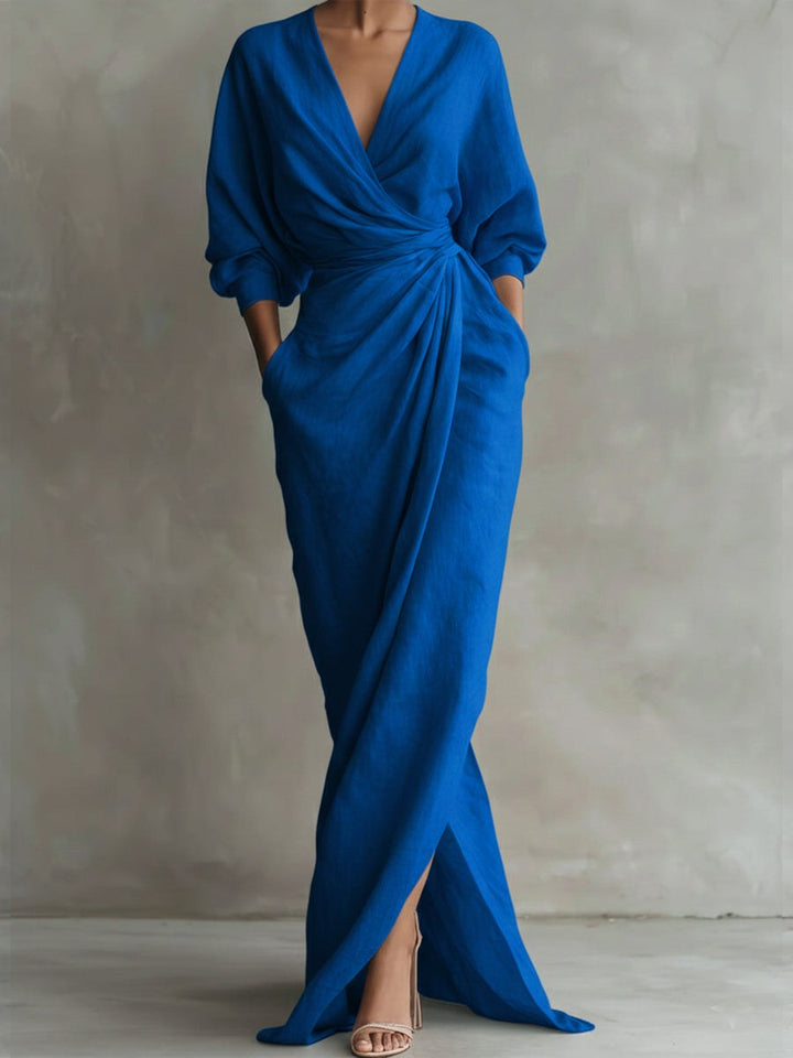 Avalyn | Women's Elegant Midi Dress - Blue