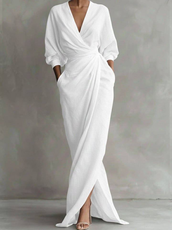 Avalyn | Women's Elegant Midi Dress - White