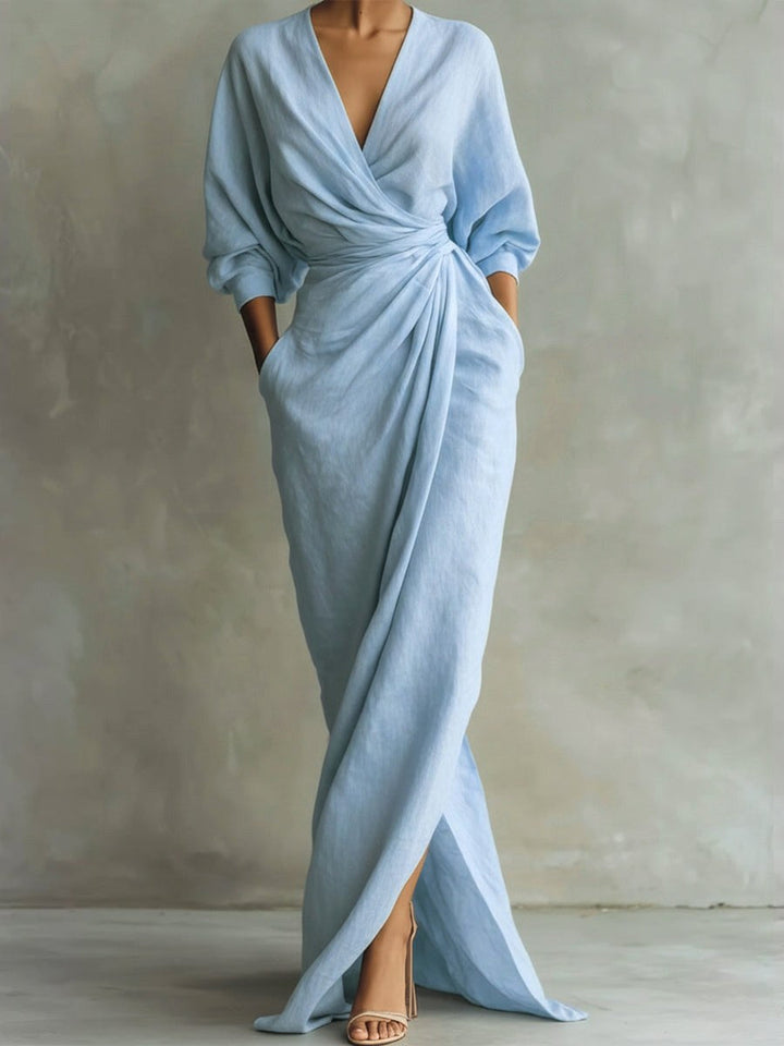 Avalyn | Women's Elegant Midi Dress - LightBlue