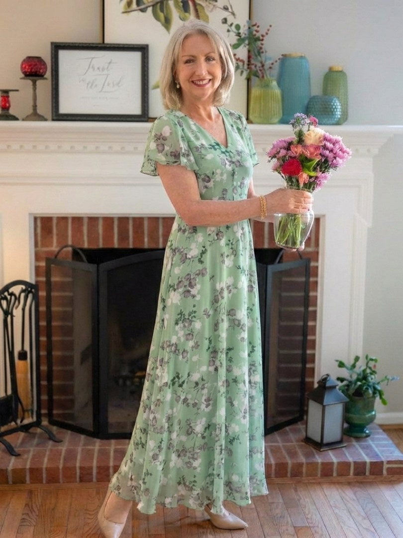 Avelisse | Women's Floral Chiffon Maxi Dress - image 8