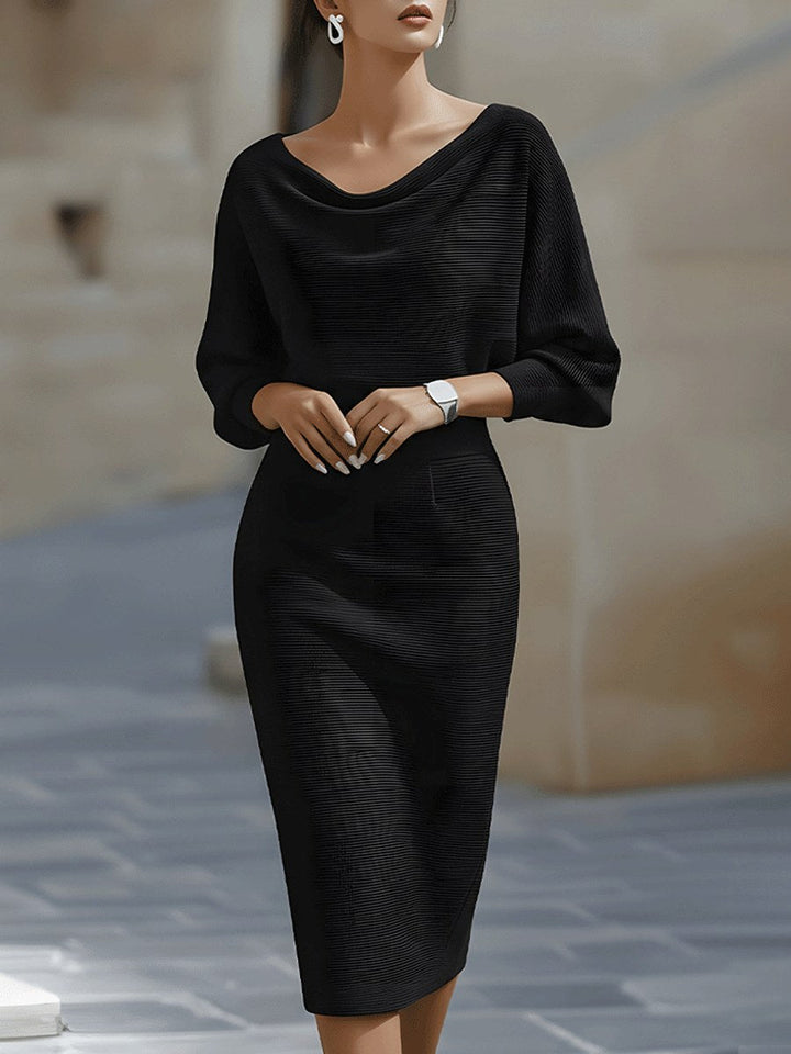 Avery | Women's Luxurious Midi Dress - Gray