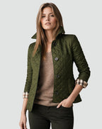 Kinsley | Women's Quilted Button-Front Jacket, Lightweight Mid-Season Coat | Animated Apparel