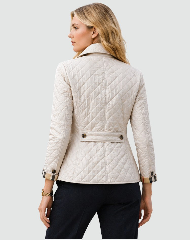 Alice | Women's Quilted Button-Front Jacket, Lightweight Structured Coat | Animated Apparel