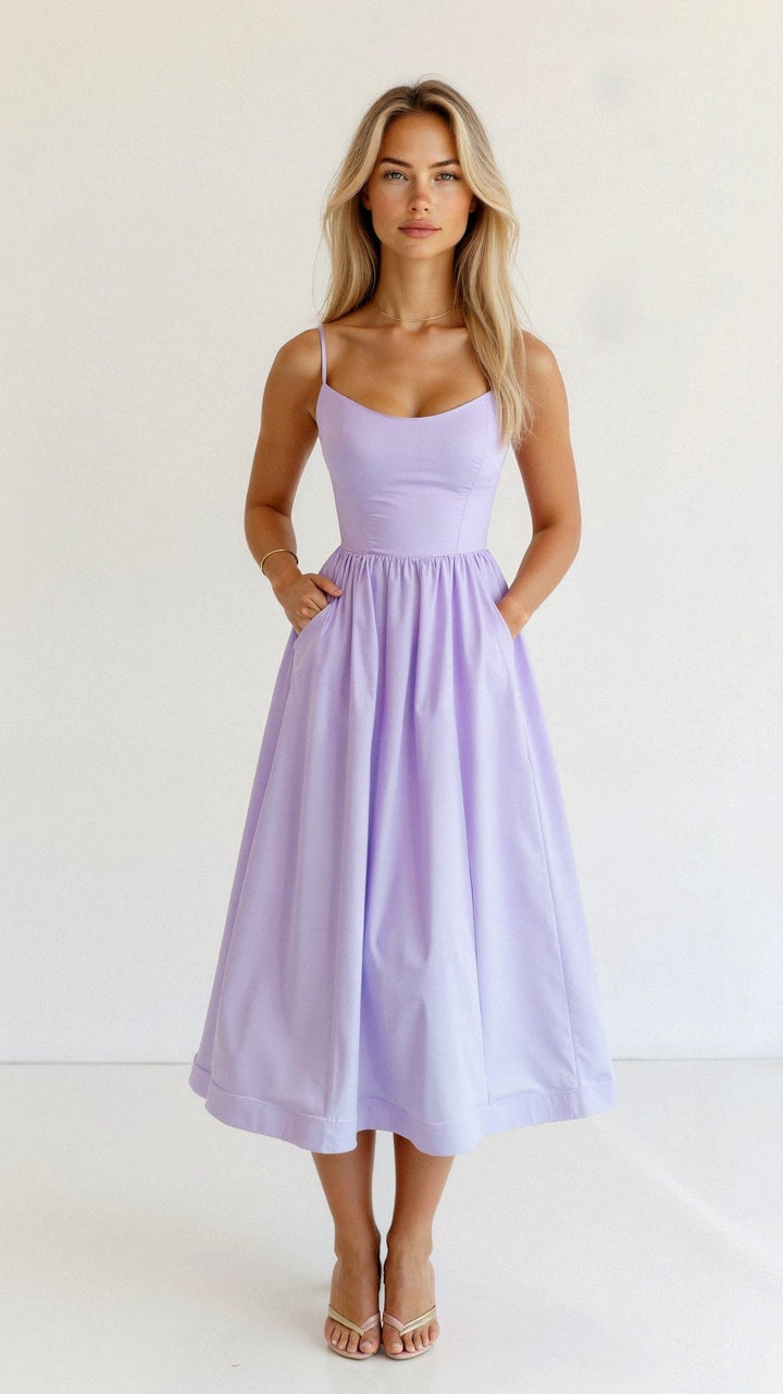 Avery | Women's Sleeveless Midi Dress - image 6