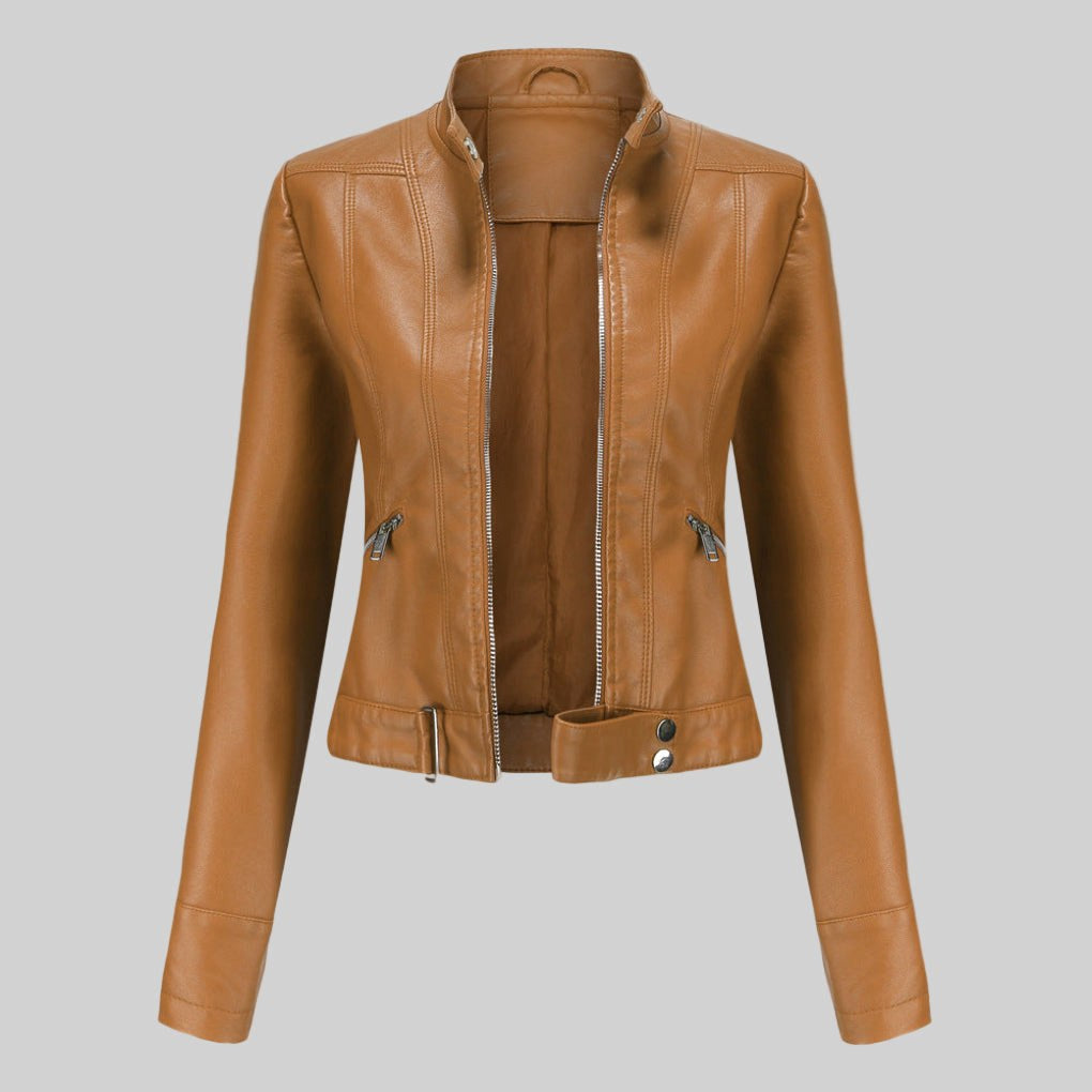 Beatrice | Women's Leather Jacket, Classic Tailored Outerwear | Animated Apparel