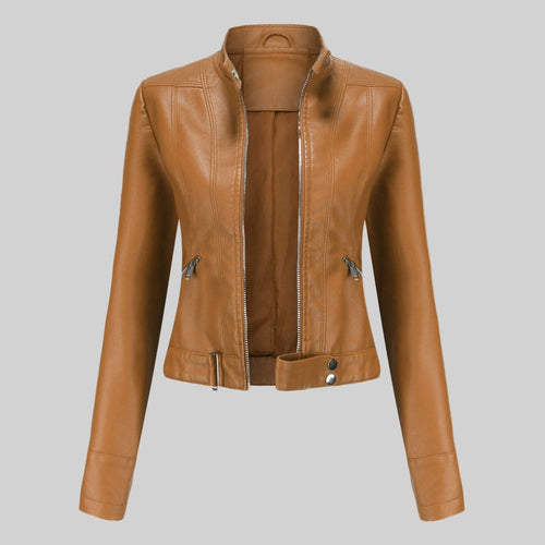 Beatrice | Women's Leather Jacket, Classic Tailored Outerwear | Animated Apparel