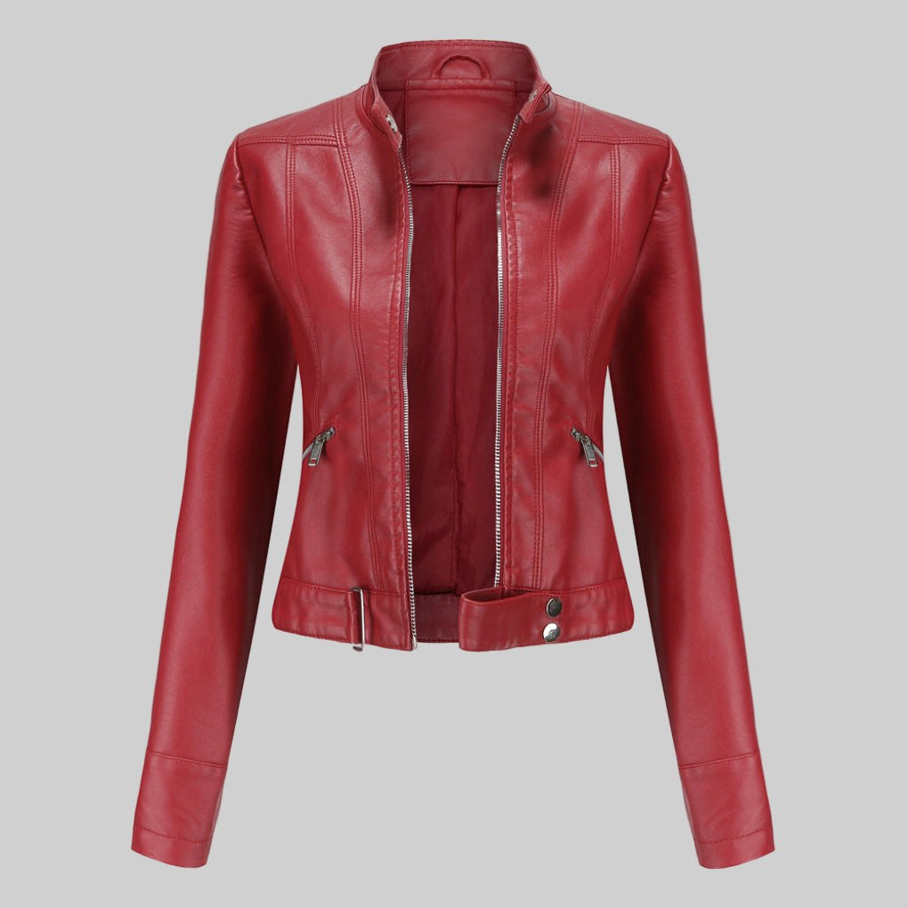 Beatrice | Women's Leather Jacket, Classic Tailored Outerwear | Animated Apparel